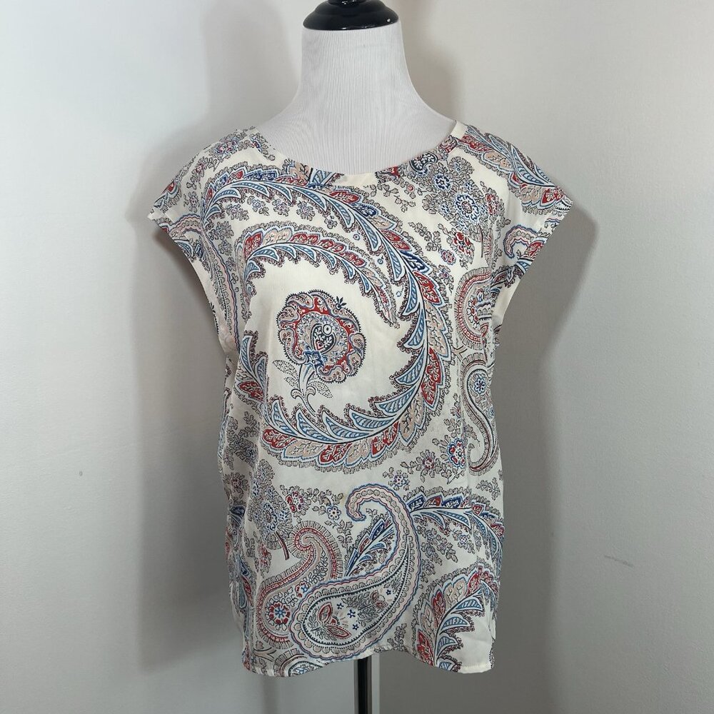 Abercrombie & Fitch Blouse S Open Back Y2K Paisley Boho Romantic Cottagecore